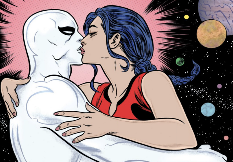 Illustration for article titled Silver Surfer #12 is a heartwarming romance with rich superhero spectacle
